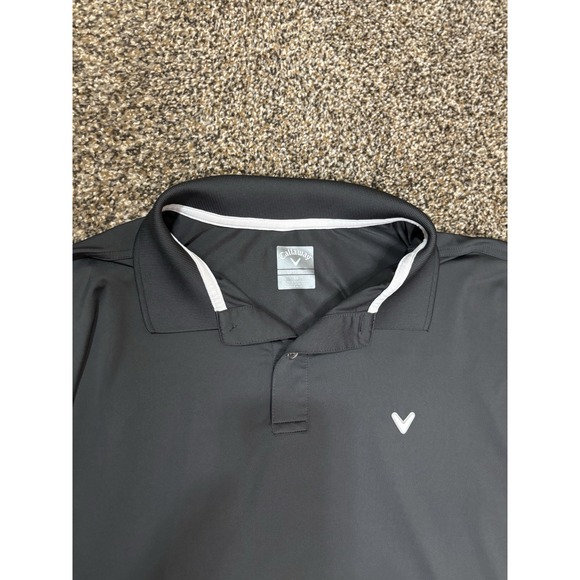 Callaway Polo Shirt Mens XL Dark Gray Golf Shirt Opti Dri Performance - Picture 2 of 4